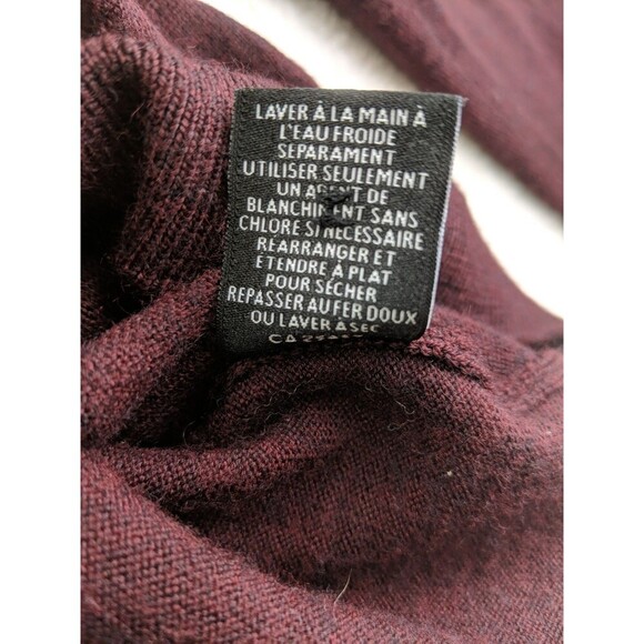 Neiman Marcus Merino Wool Blend 2 Button Loop Closure Burgundy Pullover Size L - Picture 11 of 12